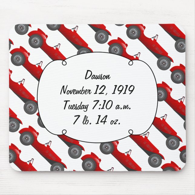 Boys Room Classic Car ger sötröda Retro-bilar Musmatta (Framsidan)