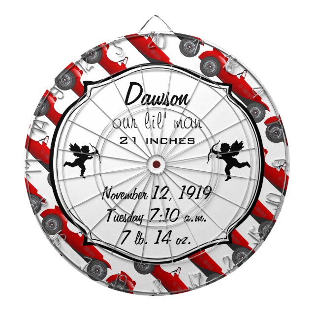 Boys Room Classic Car ger sötröda Retro-bilar Piltavla (Framsidan)