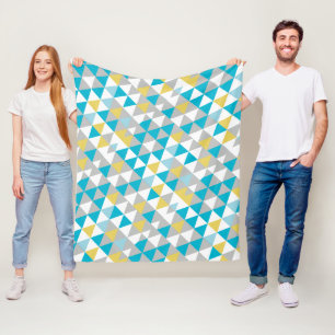 Boys Room Modern Blue Abstrakt Triangle Mönster Fleecefilt
