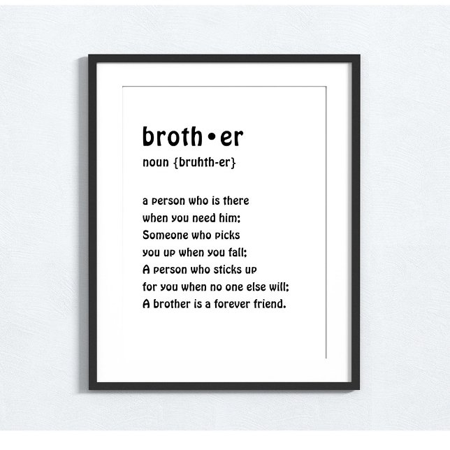 Boys Room Wall Art Brother Definition Poster (Skapare uppladdad)