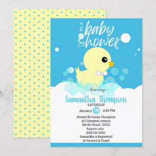 Boys Rubber Ducky Baby Shower-inbjudningar Inbjudningar