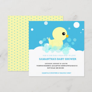 Boys Rubber Ducky Baby Shower-inbjudningar Inbjudningar