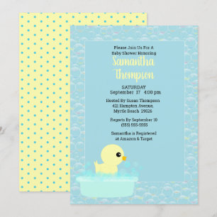 Boys Rubber Ducky Baby Shower-inbjudningar Inbjudningar