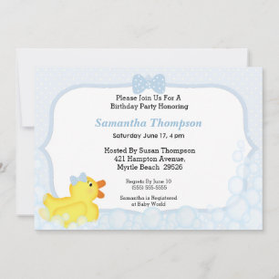 Boys Rubber Ducky Baby Shower-inbjudningar Inbjudningar