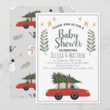 Boys Rustic Cute Julgran Stars Baby Shower