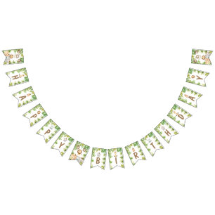 Boys Safari Animals 2 Vilder andra födelsedagen Vimplar