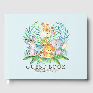 Boys Safari Jungle Baby Shower Guest Bok