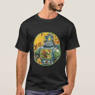 Boys School Backpack Robot Graphic Coola Roligt Hi T Shirt
