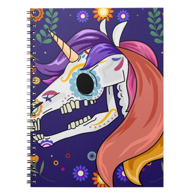 Boys' School Unicorn Skeleton Graphic Anteckningsbok (Framsidan)
