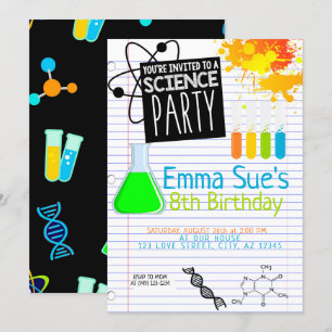 Boy's Science Lab Scientist Party Birthday Inbjudningar