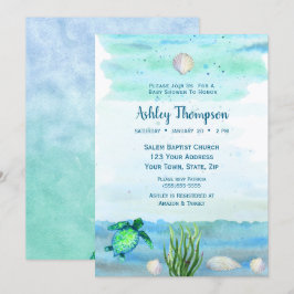 Boys Sea Turtle Baby Shower-inbjudan Inbjudningar