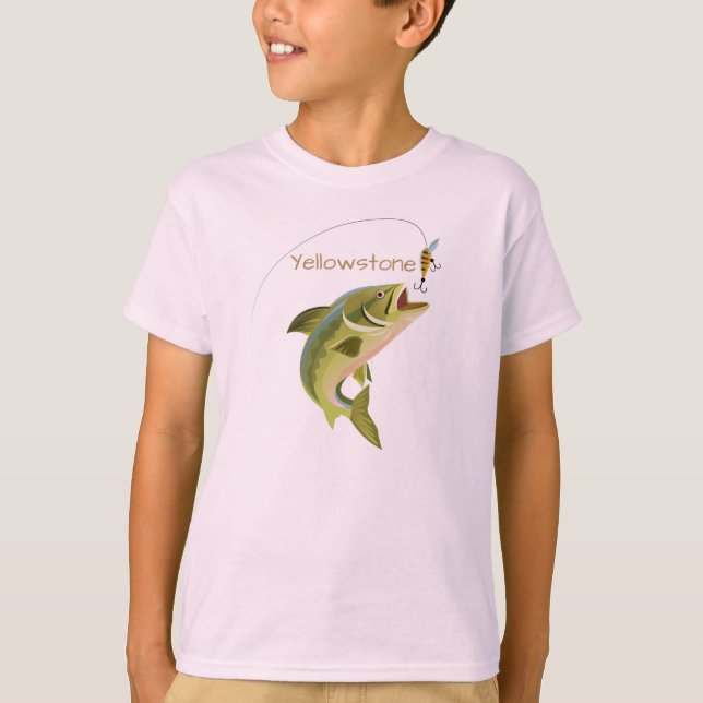 Boys Shirt Yellowstone Fishing T Shirt (Framsida)