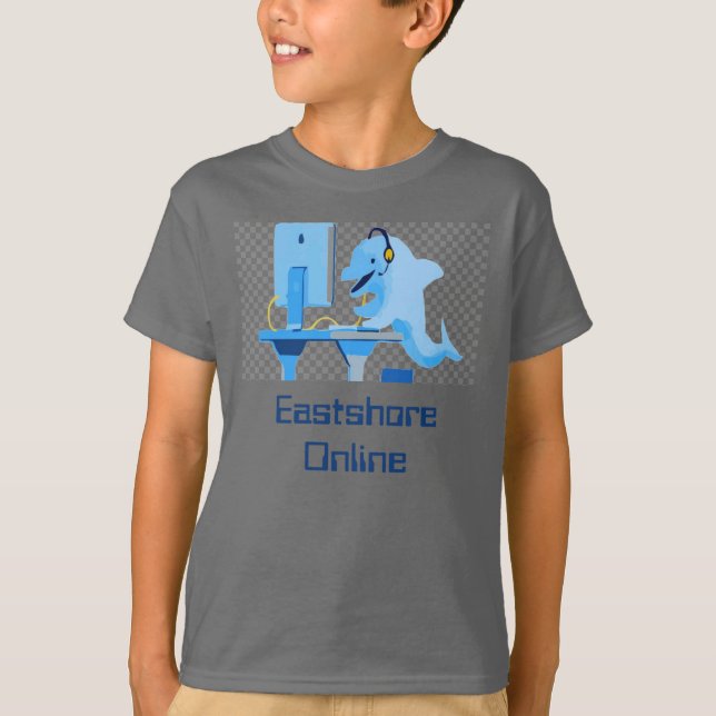 Boys Smoke Grått Online Dolphin T-Shirt (Framsida)