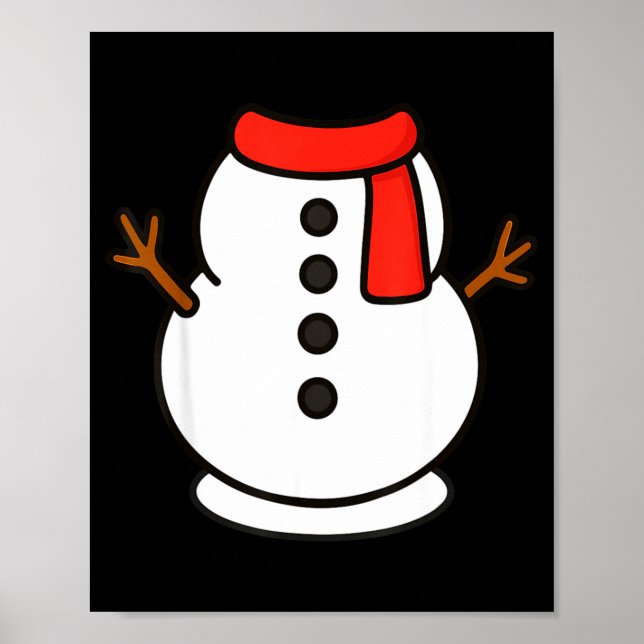 Boys Snowman Shirt Kids Snowman Costume Christmas  Poster (Framsidan)