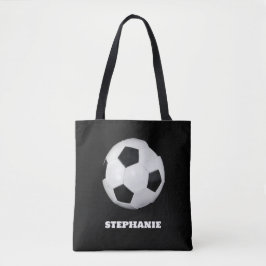 Boys Soccer Ball Black Snyggt Anpassade namnsökare Tygkasse