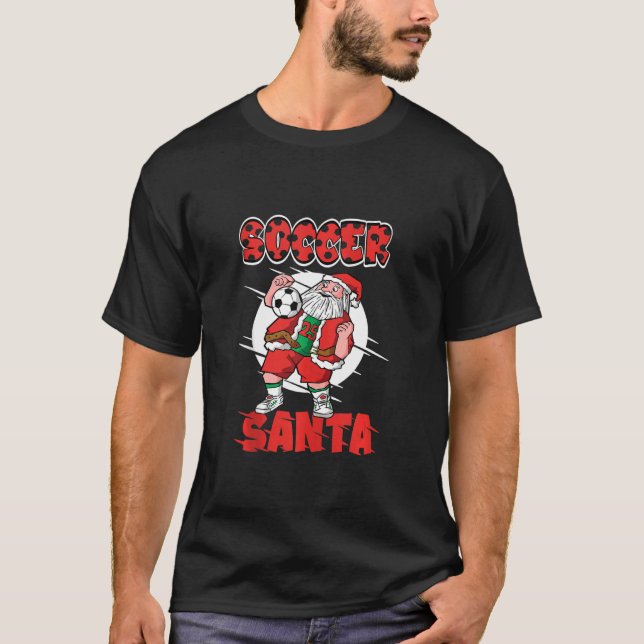 Boys Soccer Pajamas jul Jingle Bollar Ocer T Shirt (Framsida)