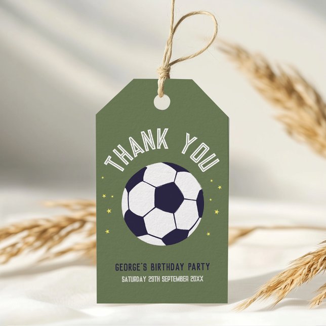 Boys Soccer Sporty Thank You Kids Birthday Favor Presentetikett (Skapare uppladdad)