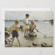 Boys som spelar på Shore (av Albert Edelfilt)
