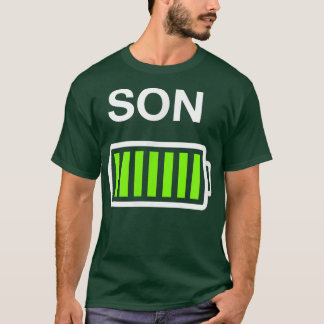 Boys Son    BatteryMamma och pappa Low Battery  T Shirt