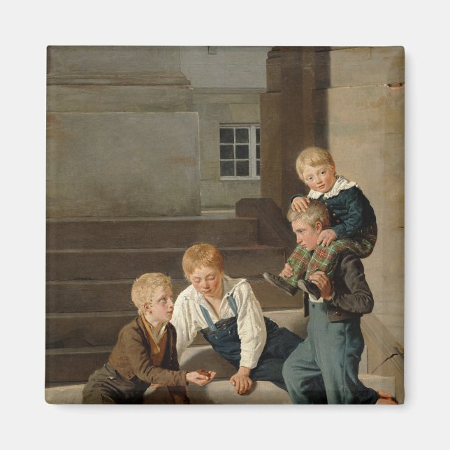 Boys Spelande Dice Front of Christiansborg Magnet (Framsidan)