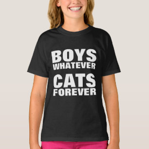 BOYS SPELAR INGEN ROLL CATS FOREVER, Girls Cat T-s T Shirt