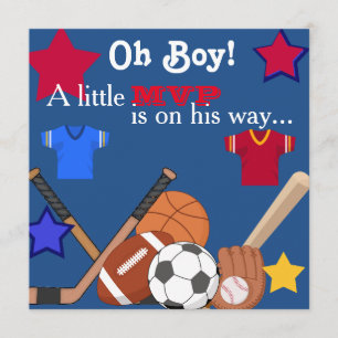 Boys Sports Baby Shower-inbjudan HOCKEY Inbjudningar