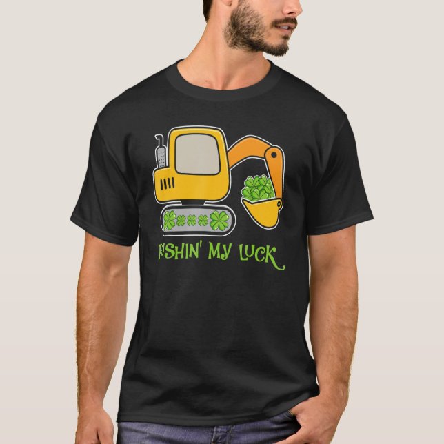 Boys St patricks day Crane Lastbil Construction To T Shirt (Framsida)