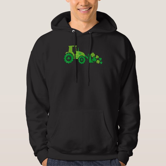 Boys St Patricks Day Crane Truck Construction Todd Hoodie (Framsida)