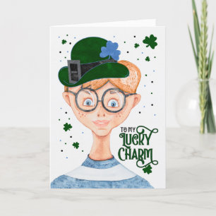 Boys St. Patrick's Day Cute Irish Lad Helgkort
