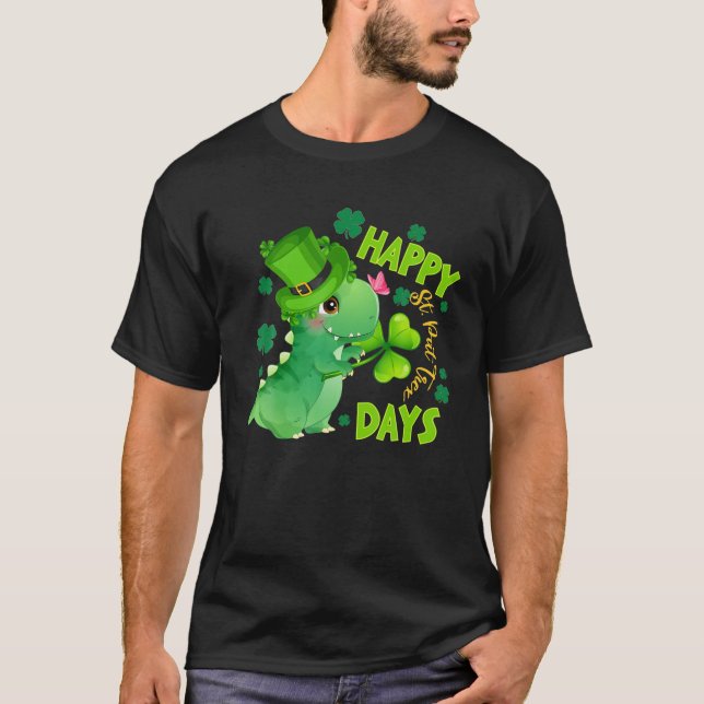 Boys St patricks day Dinosaur Dino Saurus Irish Sh T Shirt (Framsida)