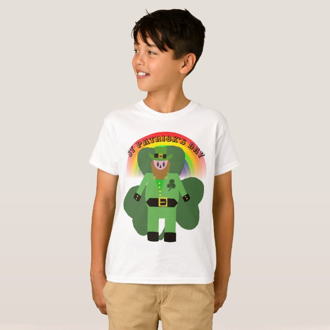 Boys St patricks day Leprechaun Tee Shirt (Hel framsida)