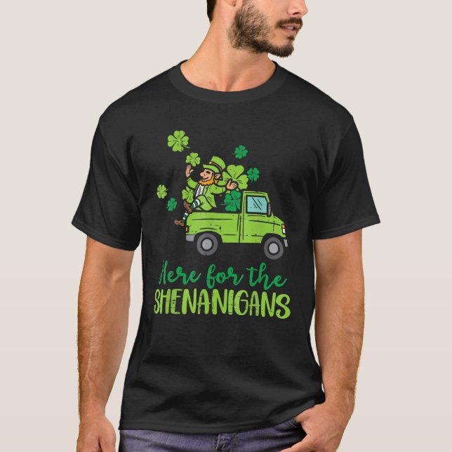 Boys St Pattys Day Lastbil Fordon Front Loader och T Shirt (Framsida)