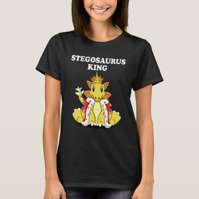 Boys Stegosaurus Kung Dinosaur Manar Stegosaurus T Shirt (Framsida)