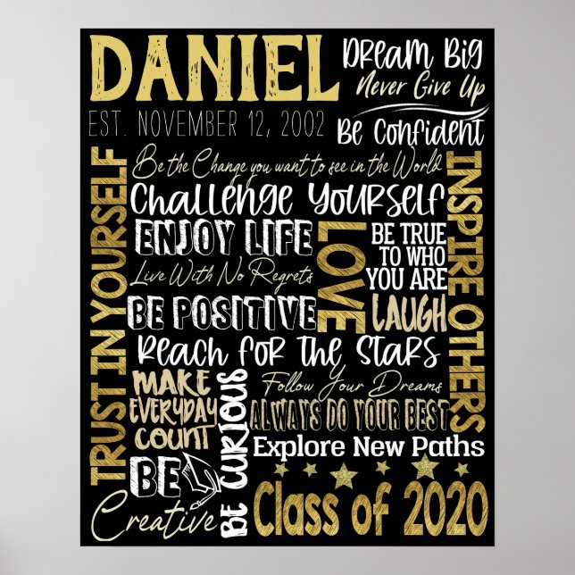 Boys Studenten Gift, klass 2020 Poster (Framsidan)