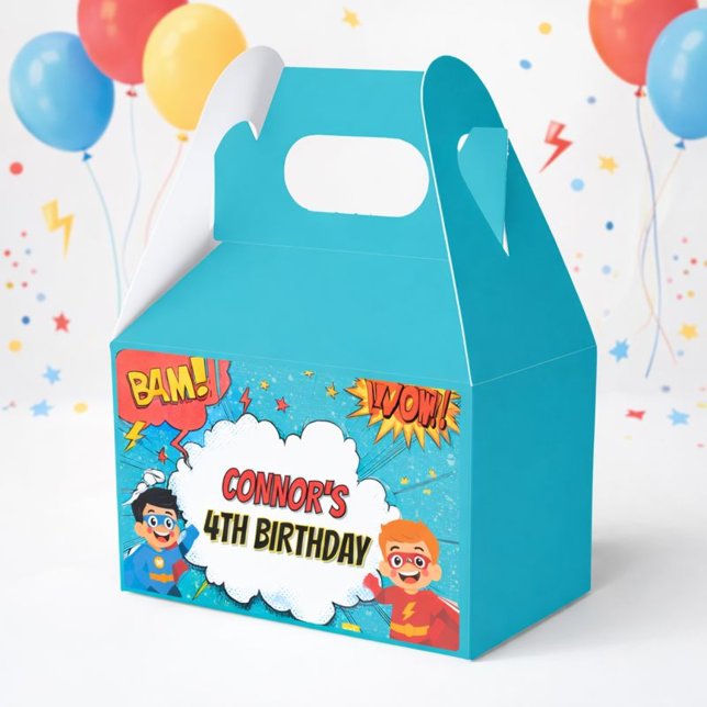 Boys Superhero Birthday Party Favor Box Presentaskar (Skapare uppladdad)