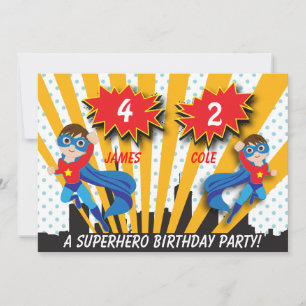 Boys Superhjälte Birthday-inbjudan Inbjudningar