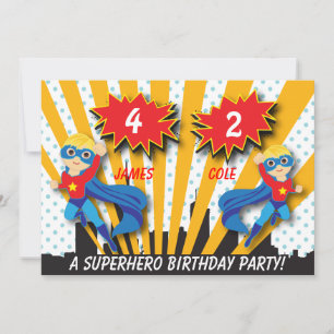 Boys Superhjälte Birthday-inbjudan Inbjudningar