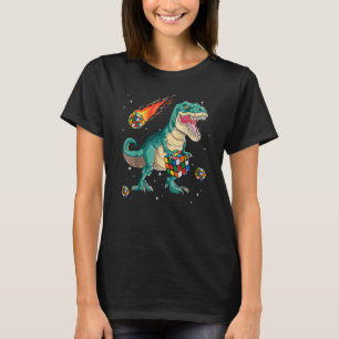 Boys T Rex Speed Cubing Math Puzzle Dinosaur Shirt