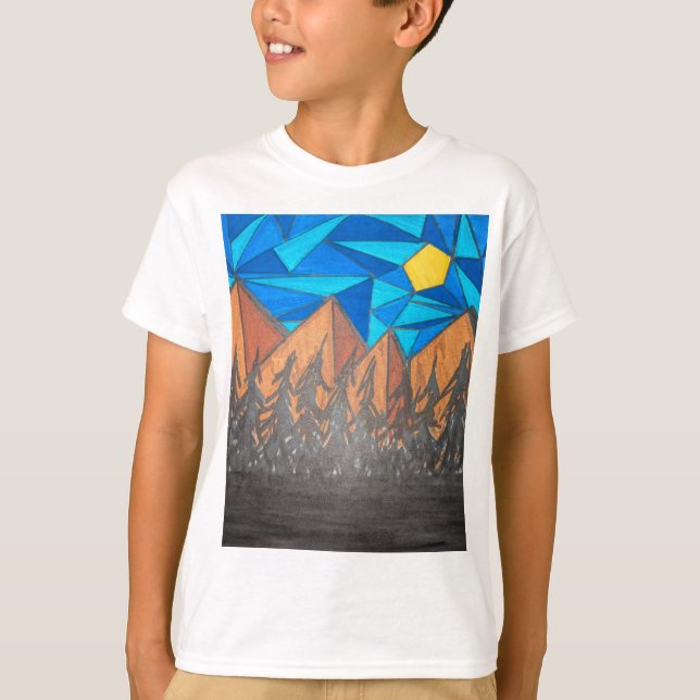 Boys T-Shirt - Glasberg med fastnat glas (Framsida)