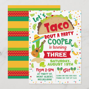 Boys Taco Bout A Party Birthday-inbjudan Inbjudningar