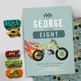 Boys Tävla Motorcycle Barns födelsedag-inbjudan Inbjudningar