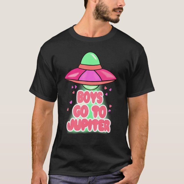 Boys To Jupiter Funny Alien Space Happy Valentines T Shirt (Framsida)