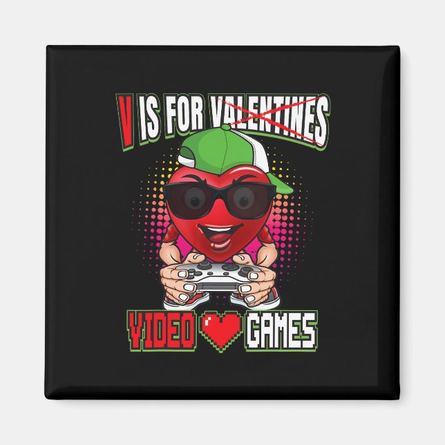Boys Tonåring att Valentines day V är för videospe Magnet (Framsidan)