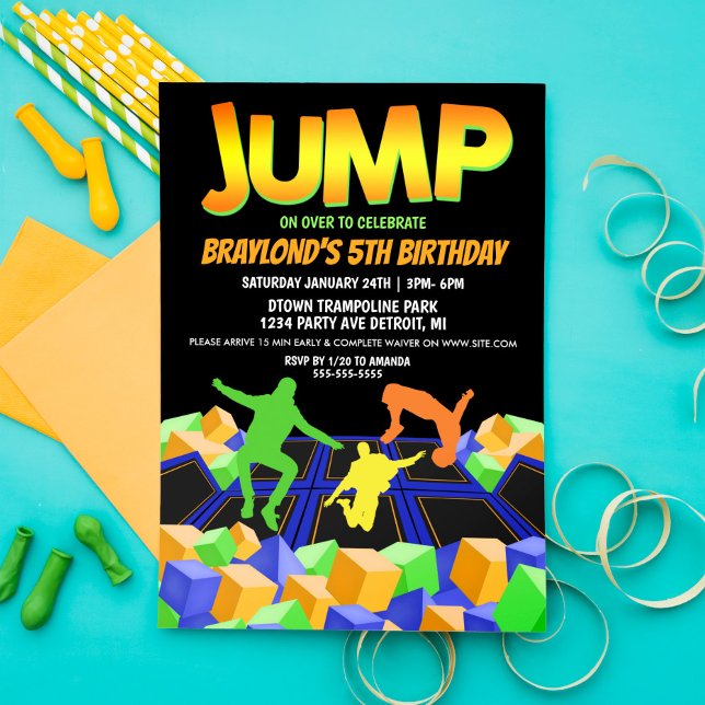 Boys Trampoline Park-inbjudan Inbjudningar (Skapare uppladdad)