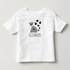 Boys Trendig Cute Jungle Lemur och Namn T Shirt