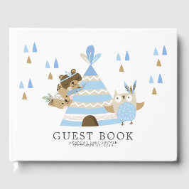 Boys Tribal Woodland Baby Shower Guest Bok