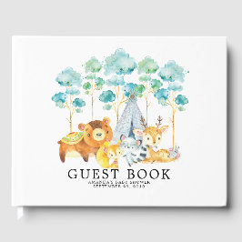 Boys Tribal Woodland Baby Shower Guest Bok