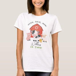 Boys "Two" Parmar Farm 2:a födelsedagen T Shirt