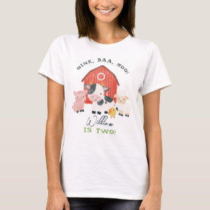 Boys "Two" Parmar Farm 2:a födelsedagen T Shirt