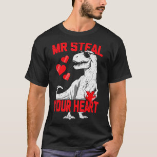 Boys Valentine Steal Your Heart Trex Dino Tod T Shirt